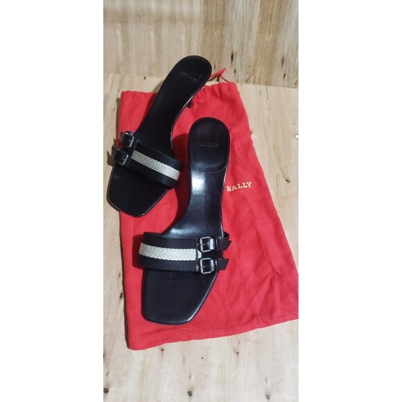 Bally Women’s Beautiful Jekel Brown Slip On Stiletto Heel Sandals Size 8.5 EU 39 - Picture 2 of 8